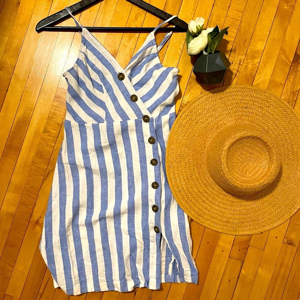 Adorable Nautical Strappy Summer Dress - Love Tree - Size S - EUC